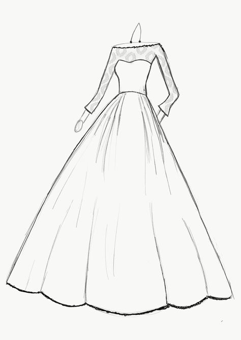 Ball gown drawing Xx Ball Gowns Drawing, Dress Drawing Easy, Dress Outline, Wedding Dress Drawings, Dress Templates, Gown Drawing, Easter Dresses For Toddlers, Fashion Drawings, Dress Design Drawing