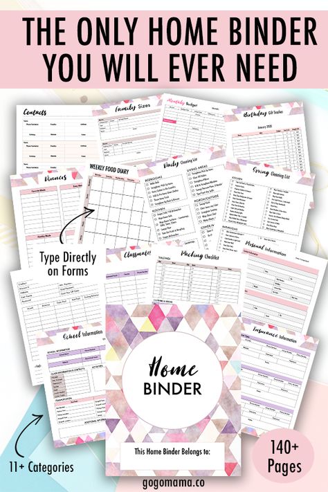 Implementing a Home Management Binder Saved My Sanity - Gogo Mama Family Binder Free Printables, Life Binder Printables, Planner Template Canva, Family Budget Planner, Family Emergency Plan, Binder System, Binder Printables Free, Family Emergency Binder, Home Organization Binders