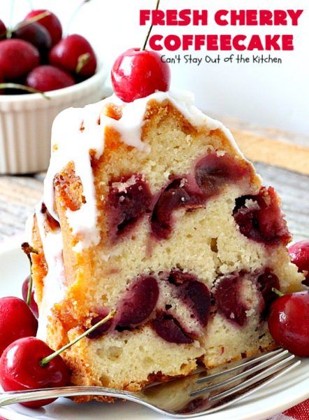 Cherry Desserts With Fresh Cherries, Recipes With Fresh Cherries, Cherry Cream Cheese Pound Cake, Cherry Coffee Cake, Cherry Cream Cheese, Crumb Cakes, Cherry Bread, Cherry Muffins, Cheese Pound Cake