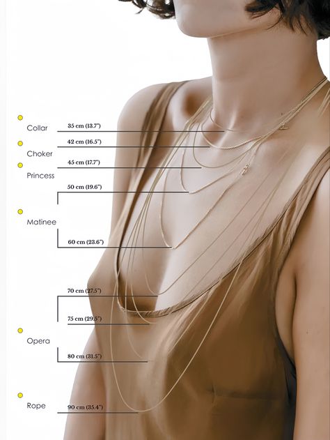 How to Choose the Perfect Necklace Length to Accentuate Your Everyday  – Angel Barocco Necklace Length, Necklaces For Necklines, Witchy Necklace Layering, Vivienne Westwood Necklace Layered, Affordable Gothic Choker Jewelry, Neckline Necklace Guide, Gothic Layered Necklace, Necklace Guide, Necklace For Neckline