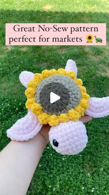 HoliBless Crochet on Instagram: "Looking for a great No-Sew pattern for markets to make beautiful plushies? This pattern is your go to! The “Sunflower Turtle Pattern!” Works up quick, beginner level, and it’s fun to mix colors the way you would like. I honestly love making these! One of my favorite patterns! Available tomorrow! COMMENT a color you would make your Sunflower Turtle?" No Sew Turtle Crochet Pattern Free, Sunflower Turtle Crochet Pattern Free, Sunflower Turtle Crochet Pattern, Crochet Sunflower Plush Pattern Free, Crochet Sunflower Turtle, Free Crochet Sunflower Turtle, No Sew Crochet Turtle Amigurumi Plush, Turtle Pattern, Crochet Sunflower