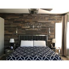 Wood Accent Wall Bedroom, Wood Walls Bedroom, Wood Wall Paneling, Wood Wall Design, Feature Wall Bedroom, Accent Wall Bedroom, Wood Panel Walls, Master Bedrooms Decor, Remodel Bedroom