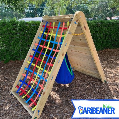 Our awesome Rock Wall gets a lot of press, but let's take a moment to appreciate our awesome Cargo Net with a great view of the Sensory (aka chill) pod! Get all three in our easy-to-assemble Climbing Wall Kit or our Fully-Assembled Climbing Wall. Grab yours at www.caribeanerkids.com and let the adventures begin! #caribeanerkids #caribeanerkidsclimb #kidsclimbingwall #kidsclimbing #kidsclimb #diyplayground #letthembelittle #diyplayideas #playoutside #grossmotorskills #backyardadventures #sho Kids Climbing Wall, Diy Climbing Wall, Kids Climbing Frame, Backyard Playset, Climbing Walls, Backyard Adventure, Kids Climbing, Diy Playground, Busy Boards For Toddlers