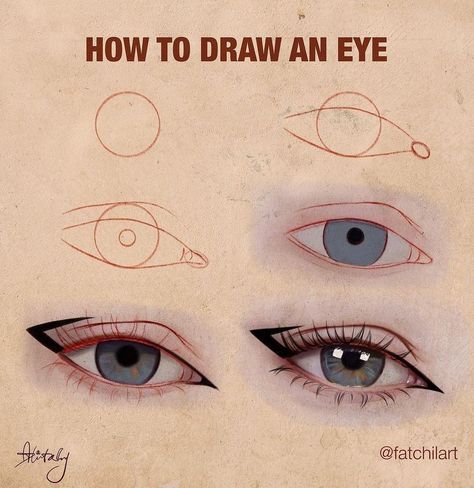 3,133 Likes, 6 Comments - Art Tutorials and References (@artadvicee) on Instagram: “Can’t even do step one properly Follow @artadvicee for more art tutorials and tips Follow…” Draw An Eye, Face Art Drawing, Body Part Drawing, Art Studio Room, Eye Drawing Tutorials, Digital Art Beginner, Eye Tutorial, Kpop Drawings, Easy Drawings Sketches