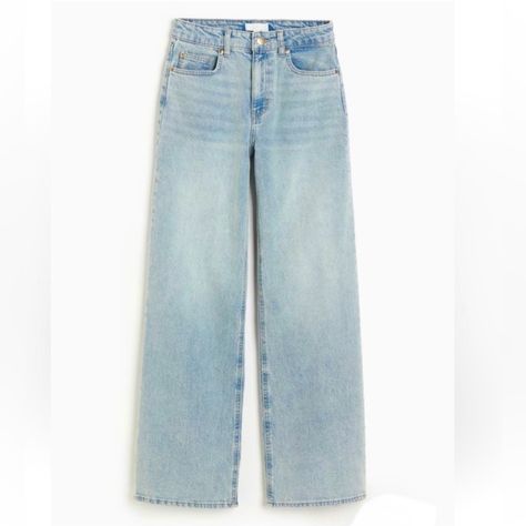 $18 W Bundle Nwot H&M Size 8 Wide High Jeans In Light Denim No Flaws, In Perfect, New Condition H And M Outfits H&m, Cute Jeans For School, H And M Clothes, H And M Outfits, Light Jeans Outfit, Women Blue Jeans, Hollister Clothes, Light Blue Denim Jeans, Target Jeans