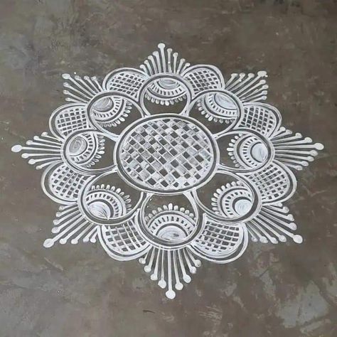 Jhoti Chita Design Simple Easy, Alpana Designs Bengali Simple, Easy Alpona Design Bengali, Easy Alpana Designs, Alpona Design Bengali Easy Simple, Mugulu Designs Latest, Alpana Designs Bengali, Latest Pongal Rangoli Designs, Mugullu Rangoli Designs