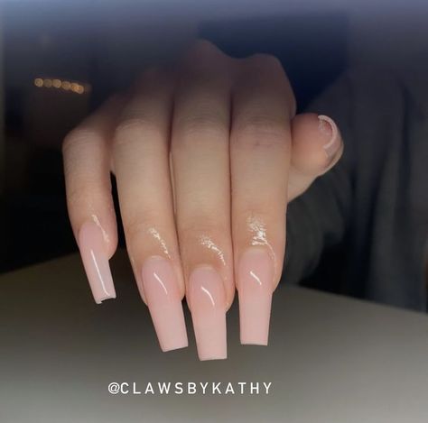 Acrylic Nails Nude, Natural Acrylic Nails, Unghie Sfumate, Tapered Square Nails, Ombre Acrylic Nails, Simple Acrylic Nails, Long Acrylic Nails Coffin, Soft Nails, Long Square Acrylic Nails