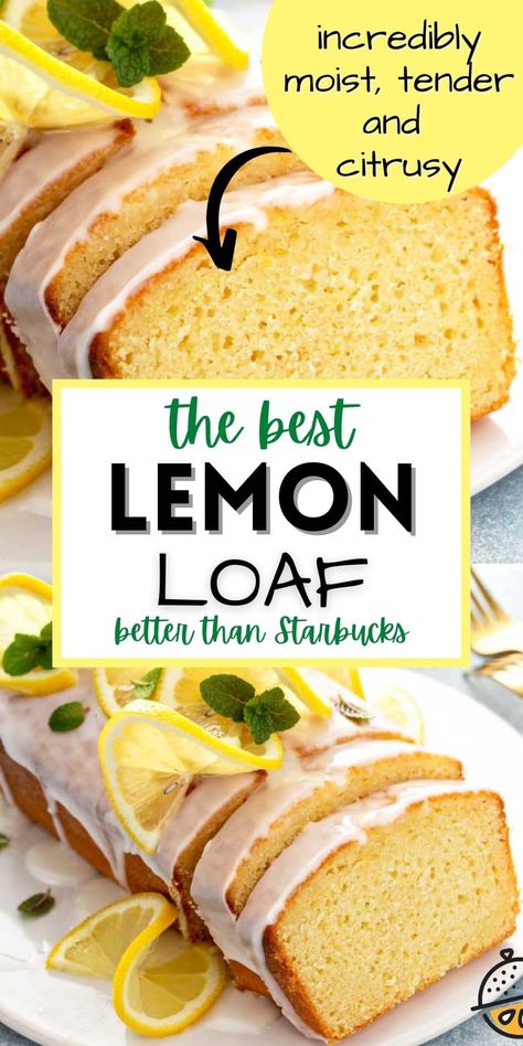 This light Lemon Loaf Cake drizzled with a sweet and tart lemon glaze has a tender buttery crumb and is full of bright citrus flavor. This easy loaf of quick bread is perfect for breakfast, a snack and even dessert. #cake #bread #lemon #lemonblossoms #easy #recipe Best Lemon Loaf, Lemon Bread Recipes, Lemon Loaf Recipe, Lemon Loaf Cake, Loaf Cake Recipes, Lemon Bread, Cake Bread, Lemon Dessert Recipes, Lemon Loaf