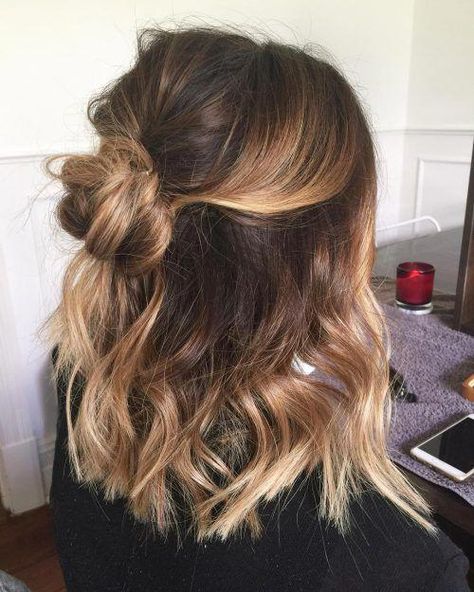 Cute Hairstyles For Medium Length, Lob Balayage, Easy Casual Hairstyles, The Lob, Curly Hair Accessories, Highlights Ombre, Hairstyles For Medium Length Hair, Penteado Cabelo Curto, Casual Hairstyles