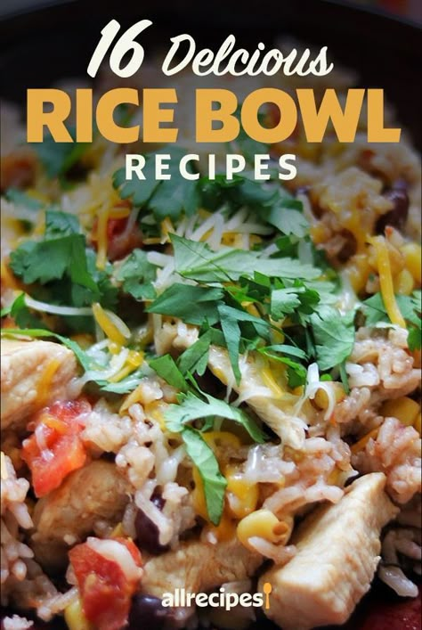 The subtle flavor of rice makes it an ideal base for rice bowls. Here are some favorite recipes for rice bowls. Rice And Meat Bowls, Chinese Bowls Recipes, One Bowl Meals Dinners, Rice And Vegetable Bowls, Chili Rice Bowl, Rice Bowls For A Crowd, Rice Bowl Recipes For Dinner, Rice Bowls Recipes Chicken, Rice And Beans Bowl