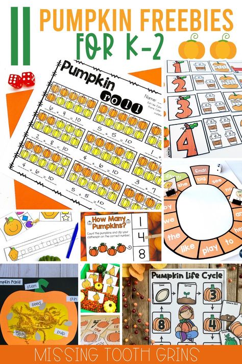 Pumpkin First Grade Activities, Pumpkin Unit First Grade, Fall Teaching Ideas, Pumpkin Week First Grade, Pumpkin Math First Grade, Pumpkin Day Second Grade, Pumpkin Unit For Kindergarten, Fall Crafts Second Grade, Pumpkin Science First Grade