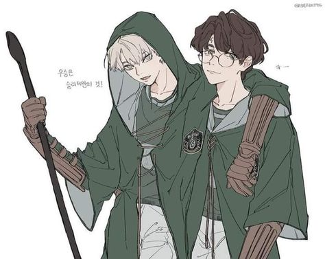 Draco Malfoy Harry Potter, Malfoy Harry Potter, Dark Harry, Draco Malfoy Fanart, Drarry Fanart, Harry Draco, Harry Potter Slytherin, Gay Harry Potter, Slytherin Harry Potter