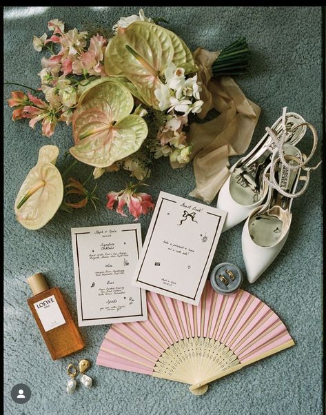 Coquette Wedding, Wedding Flat Lay, Filmy Vintage, Wedding Details Photography, Wedding Photo Inspo, Flat Lays, Marriage Ceremony, October 7, Detail Shots