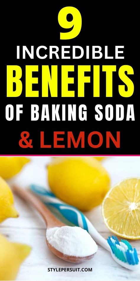 In the realm of natural remedies and DIY beauty hacks, baking soda and lemon has emerged as a powerhouse with amazing benefits. These two when combined, unlock a range of uses from refreshing beverages to rejuvenating skincare routines. Check out their incredible benefits and applications in areas such as drinking, face masks, juice cleansing, teeth care, hair lightening, underarm care, tackling dark spots, and banishing pesky blackheads. #bakingsoda #lemon #skincare #cleaning #health Benefits Of Baking Soda, Underarm Care, Baking Soda Health, Baking Soda Benefits, Baking Soda And Lemon, Baking Soda Uses, Baking Soda Shampoo, How To Lighten Hair, Teeth Care