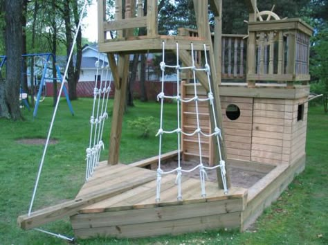 Pirate Ship Playground Diy, Pirate Ship Sandbox Diy, Pirate Ship Sandpit, Backyard Pirate Ship Diy, Pirate Ship Playground, Pirate Ship Playhouse Plans, Pirate Playground, Pirate Playhouse, Pirate Ships Diy