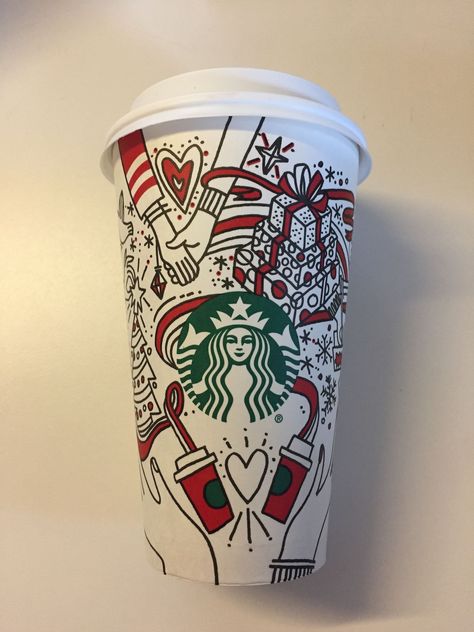 Holiday Lattes, Starbucks Project, Cup Packaging, Starbucks Wallpaper, Starbucks Art, Starbucks Cup Design, Starbucks Cup Art, Star Bucks, Coffee Brands