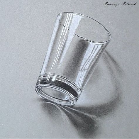 Realistic glass drawing… | art, drawing, education | Realistic glass drawin...😊❤🤩 #art #drawingtips #teaching #realisticart | By Anunay's Artwork Realistic Glass Drawing, Sketching Realistic, Glasses Sketch, Still Life Sketch, Glass Drawing, Basic Sketching, Food Art Painting, Abstract Pencil Drawings, Realistic Sketch