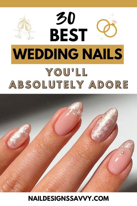 30 Diverse Wedding Nail Designs for Every Bride -  #Bride #Designs #Diverse #Nail #Wedding Unique Wedding Nails, Nail Designs For Brides, Diverse Wedding, Wedding Nail Designs, Pink Wedding Nails, Rose Gold Nails Design, Bridal Manicure, Bridal Nails Designs, Traditional Values