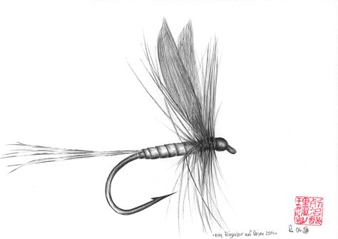 Mayfly Fishing Lures Art, Fly Fishing Tattoo, Fly Fishing For Beginners, Fly Drawing, Tattoos Pinterest, Fly Fishing Art, Flying Tattoo, Fly Fishing Lures, Fishing For Beginners