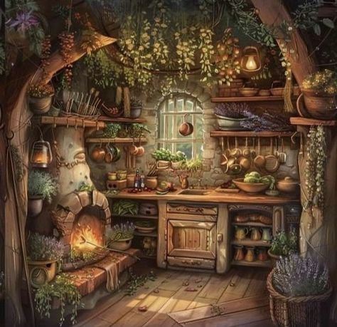 Cottagecore Color Palette, Fairy Kitchen, Gothic Victorian House, Fantasy Cottage, Fairy Bedroom, Woodland Cottage, Fairytale House, Traditional Japanese House, Fantasy Rooms