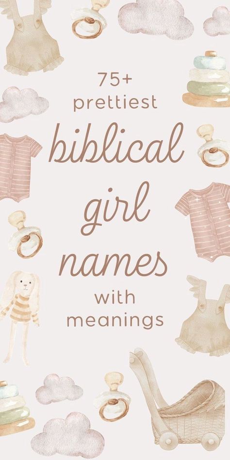 Searching for the most beautiful biblical baby girl name ideas? Take a look at our list of the 100 perfect biblical girl names for 2024. These are the most unique, cute, and Christian girl names with biblical meanings. (aka Bible names for girls - the unique Biblical baby names you'll actually add to your baby names list!) Biblical Names For Girls With Meaning, Girl Names In The Bible, Bible Names For Girls With Meaning, Bible Baby Names And Meanings, Biblical Baby Names With Meaning, Biblical Names Girl, Bible Names Baby Girl, Unique Girl Names List, Names For Girls Unique Meaning