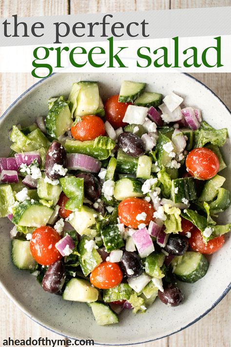 Greek Salad Dressing, Resep Salad, Greek Salad Recipes, Simple Meals, Resep Diet, Mediterranean Salad, Ambrosia Salad, Green Peppers, Best Salad Recipes