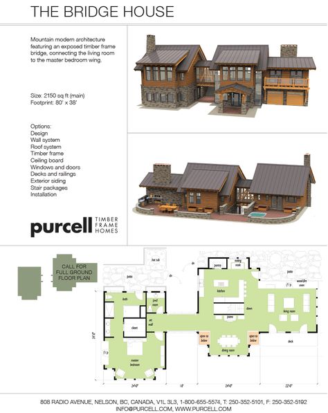 Purcell Timber Frames - Prefabricated Homes - The Bridge House Prefabricated Homes, Architectural Plan, Bridge House, Sims House Plans, Frame House, Casa Container, Timber Frame Homes, Prefabricated Houses, Container Homes