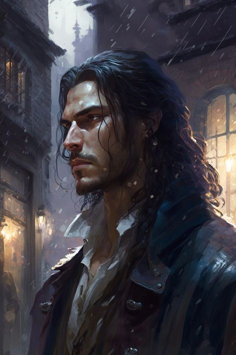 Business Man Character Art, Dark Haired Male Character Art, Male Elf Black Hair, Character Design Short Hair, Dhampir Male Art, Assassin Character Design Male, Dark Character Art Male, Rogue Character Art, Dark Fantasy Male