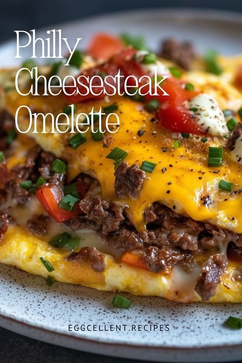 This delicious recipe brings together the juicy, savory flavors of a Philly cheesesteak with the fluffy, comforting texture of an omelette. #keto philly cheesesteak omelette #cheesesteak omelette #steak omelette #steak omelette recipe #steak omelette recipe easy #shaved steak omelette #big steak omelette recipe # omelette steak haché #breakfast steak omelette #leftover steak omelette #steak and egg omelette #big steak omelette ihop #steak egg white omelette Steak Omelette Recipe, Steak Omelette, Breakfast Steak And Eggs, Omelette Fillings, Breakfast Steak, Keto Philly Cheesesteak, Shaved Steak, Big Steak, Omelette Recipe Easy