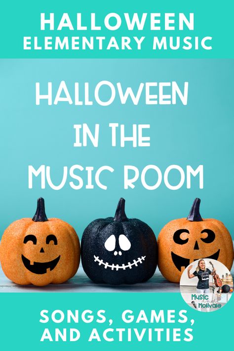 Preschool Halloween Music And Movement, Easy Halloween Songs For Kids, Halloween Music Lessons For Kindergarten, Halloween Music Class Activities, Halloween Music Lessons Elementary, Halloween Music For Kids, Halloween Music Class, Halloween Elementary, Halloween Music Worksheets