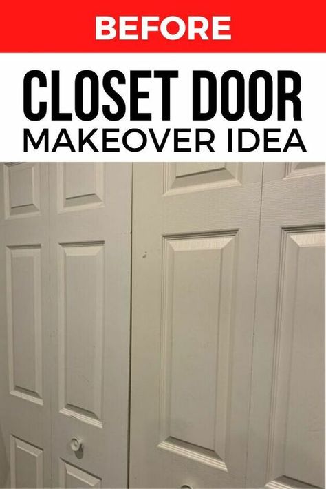 Upgrade your bi fold closet door with this quick makeover project. For this cheap closet door refresh project all you'll need is paint and new hardware so check out the before and after for some inspiration. #diy #closetdoor #makeover Door Refresh, Bifold Doors Makeover, Easy Closet, Cheap Closet, Stained Trim, Bedroom Closet Doors, Diy Dining Room Table, Closet Door Makeover, Bifold Closet Doors