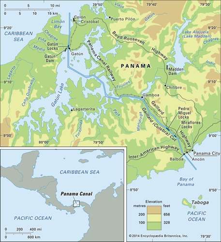 Panama Canal | History, Construction, Expansion, & Facts | Britannica Isthmus Of Panama, Daily Fun Facts, Country Facts, Panama Canal, Interesting Topics, Central American, Famous Landmarks, Countries Around The World, Balboa