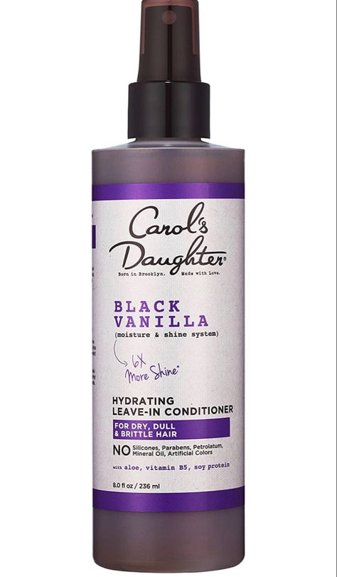 Amazon.com: Carol’s Daughter Black Vanilla Leave In Conditioner Spray for Curly, Wavy, Natural Hair, Adds Moisture & Shine to Dry, Damaged Hair- Made with Castor Oil, Rosemary and Aloe for Hydration, 8 fl oz : Everything Else Carols Daughter, Hair Smoothie, Daughter Black, Hair Repair Treatments, Moisturizing Hair, Carols Daughter Products, Soy Protein, Aloe Leaf, Oil Treatments