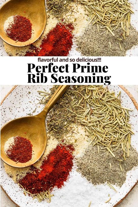 Prime Rib Seasoning - a delicious, simple prime rib seasoning recipe that is perfect for all your prime rib recipes! #primeribseasoning Prime Rib Roast Rub, Prime Rib Rub Recipe, Prime Rib Marinade, Rib Seasoning, Prime Rib Recipes, Grilled Prime Rib, Prime Rib Seasoning, Pantry Mixes, Prime Rib Sauce