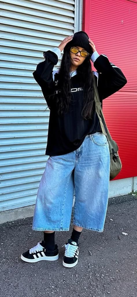 90s Fashion Baggy Jeans, Classy Tomboy Outfits Summer, Boyish Outfits Plus Size, Oversized Streetwear Outfit, Teddy Fresh Outfit, Baggy Outfit Ideas For Women, Tyler The Creator Outfits Women, Bartender Outfit Female Casual, Weird Aesthetic Outfits