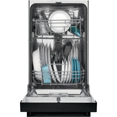 18 in. Black Front Control Built-In Tall Tub Dishwasher with Stainless Steel Tub, ENERGY STAR, 52 dBA Dishwasher Sizes, Small Dishwasher, Compact Dishwasher, Space Saving Design, Detergent Dispenser, Steel Tub, Built In Dishwasher, Energy Saver, Cleaning Dishes