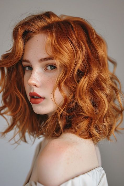 Strawberry Blonde Bob, Shoulder Length Curls, Vintage Curls, Blonde Ponytail, Ginger Hair Color, Beautiful Red Hair, Strawberry Blonde Hair, Trending Hairstyles, Red Hair Color