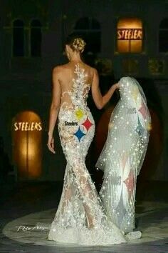 Pittsburgh Steelers Wedding Dress Steelers Wedding, Pittsburgh Steelers Cheerleaders, Steelers Cheerleaders, Pittsburgh Steelers Crafts, Pittsburgh Steelers Funny, Steelers Women, Football Wedding, Steelers Country, Steelers Baby