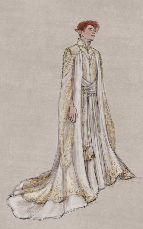 Elven Dress Drawing, Elven Wedding Dress Art, Galadriel Green Dress, Luxury Elven Style Medieval Dress, Green Elven Gown, Elven Clothing, Tolkien Elves, Elf Clothes, Female Knight