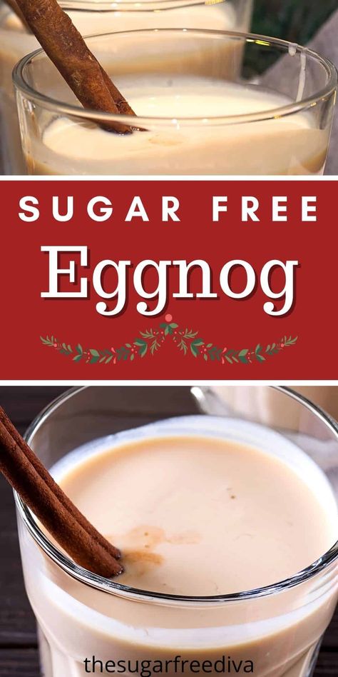 Sugar Free Eggnog, Sugar Free Eggnog Recipe, Low Carb Eggnog Recipe, Eggnog Recipe Homemade, Spiked Eggnog, Homemade Eggnog, Low Carb Drinks, Keto Christmas, Sugar Alternatives