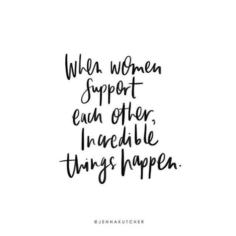 When women support each other, incredible things happen. In life, in business, in everything. It's magical when we stop pointing fingers and start opening our hands to one another, to link together, to raise each other up, to high five in support. Lift your sister up today.  Tag those your favorite women below and take a stand on social media to start incredible movements both on and off screen! Support Each Other Quotes, Highlight Reels, Jenna Kutcher, Pointing Fingers, Women Empowerment Quotes, Support Each Other, Inspirational Quotes For Women, Empowerment Quotes, Things Happen