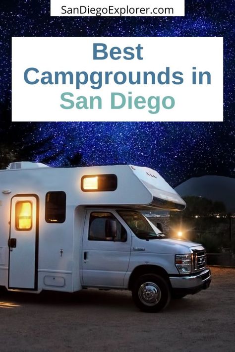 Whether you’re pitching a tent or hooking up an RV, here are some of the best campgrounds in San Diego - from San Diego beach camping to mountains or desert campgrounds. Camping in San Diego - San Diego Campgrounds - San Diego RV resorts - San Diego Beach camping - San Diego Tent camping - San Diego Outdoors - San Diego Nature - San Diego Getaway - San Diego vacation - San Diego family trip - San Diego motorhomes - San Diego road trip - Camping in San Diego - Outdoor adventures san diego Florida Camping, Rv Organization, Lifestyle Board, Rv Tips, Best Campgrounds, Buying An Rv, San Diego Travel, Outdoor Theater, Personal Finances