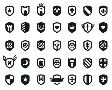 Shield icons. Set of 35 shield icons with various medieval and modern symbols , #spon, #Set, #Shield, #icons, #modern, #symbols #ad Shield Tattoo, Shield Icon, Shield Logo, Shield Design, Game Icon, Emblem Logo, 로고 디자인, Logo Design Inspiration, Logo Icons