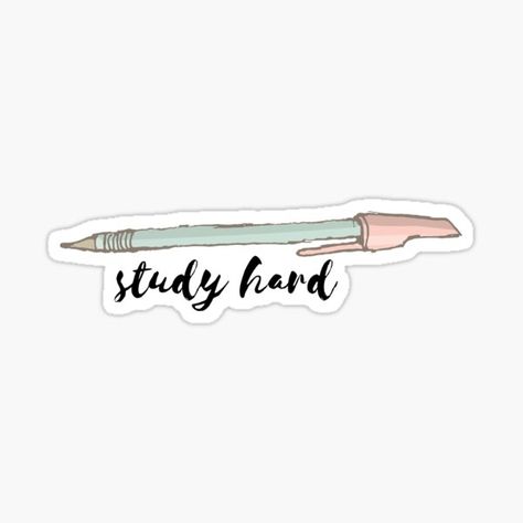 Study Hard Gifts & Merchandise | Redbubble Study Stickers Aesthetic, Study Motivation Stickers, Cute Study Stickers, Studying Stickers, Running Stickers, Study Stickers, Ipad Homescreen, Pink Stickers, Leather Throw Pillows