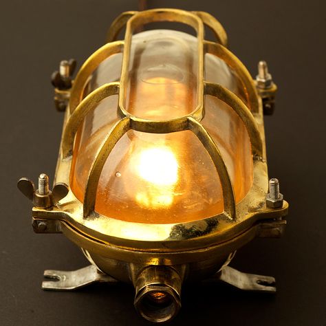 Nautical Antiques, Water Pipe Fittings, Ship Light, Family Room Lighting, Ship Breaking, Bulkhead Light, Brass Ceiling Light, Bulkhead Lights, Edison Lighting