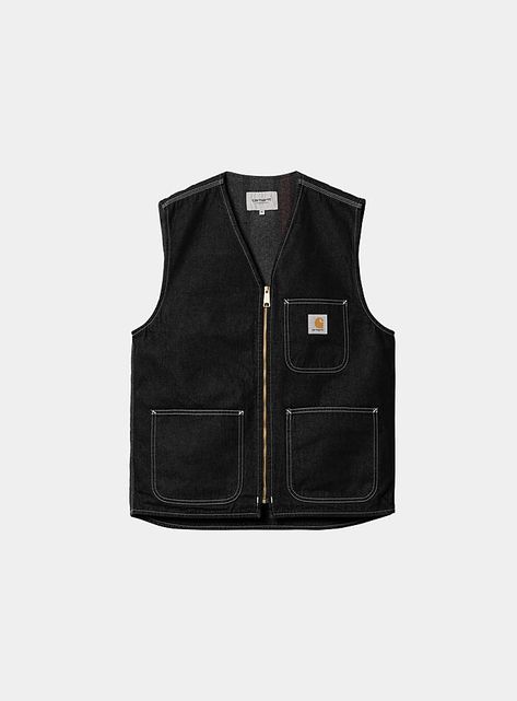 Discover Carhartt WIP Denim Jackets at the official online store. | Largest selection | Shipping the same working day. Photography Vest, Carhartt Vest, Striped Blanket, Striped Blankets, Guys Clothing Styles, Clothing Photography, Black Denim Jacket, Denim Jacket Men, Carhartt Wip