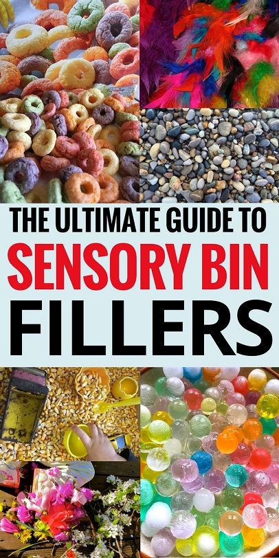 Sensory Activities: Sensory bins are so much fun for kids to play in, but what to you put IN them? Here's a list of some of the BEST sensory bin fillers for your sensory play. Sensory Bin Fillers, Infant Art, Teacher Portfolio, Toddler Sensory Bins, Sensory Tubs, Sensory Learning, Sensory Bags, Sensory Ideas, Baby Sensory Play