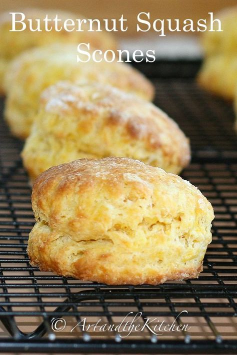 Butternut Squash Scones, Squash Scones, Butternut Squash Dessert, Squash Muffins, Breakfast Scones, Butternut Squash Bisque, Butternut Recipes, Tried And True Recipes, Biscuit Rolls