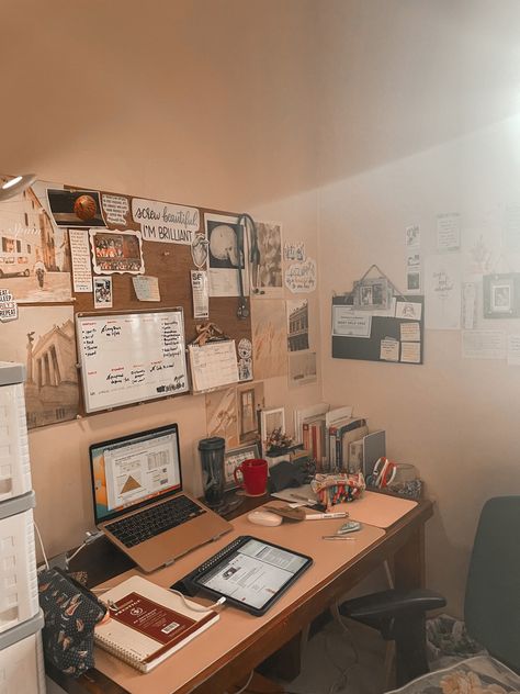 Brown Study Table Aesthetic, Brown Study Table, Study Table Aesthetic, Table Aesthetic, College Room, Study Room Decor, Brown Table, Study Space, Study Table