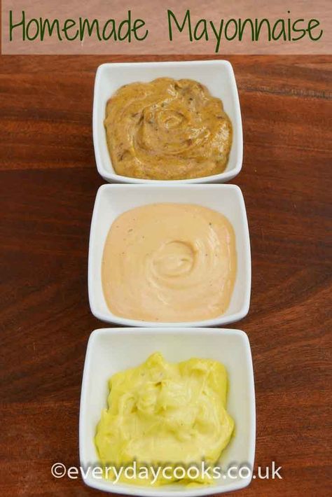 Homemade mayonnaise. Easiest in a food processor. Use olive oil for the best flavour. Add extras for Coronation Chicken and Prawn Cocktail sauces. #mayonnaise #homemademayonnaise Chocolate Cherries, Fridge Cake, Cooking Icon, Cooking Quotes, Homemade Mayonnaise, Cooking Chef, Cooking For Two, Cooking Skills, Basic Recipes